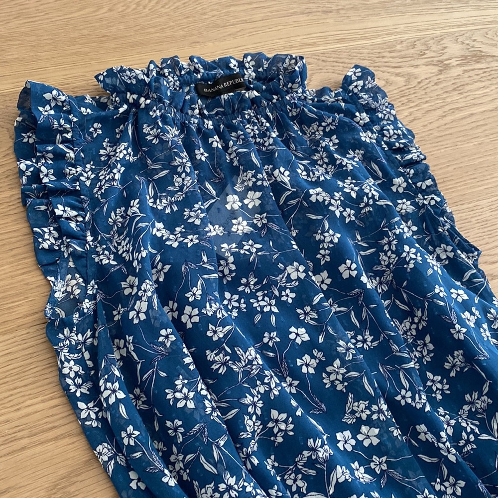 Banana Republic Navy Floral Midi Dress - Picture 3 of 12